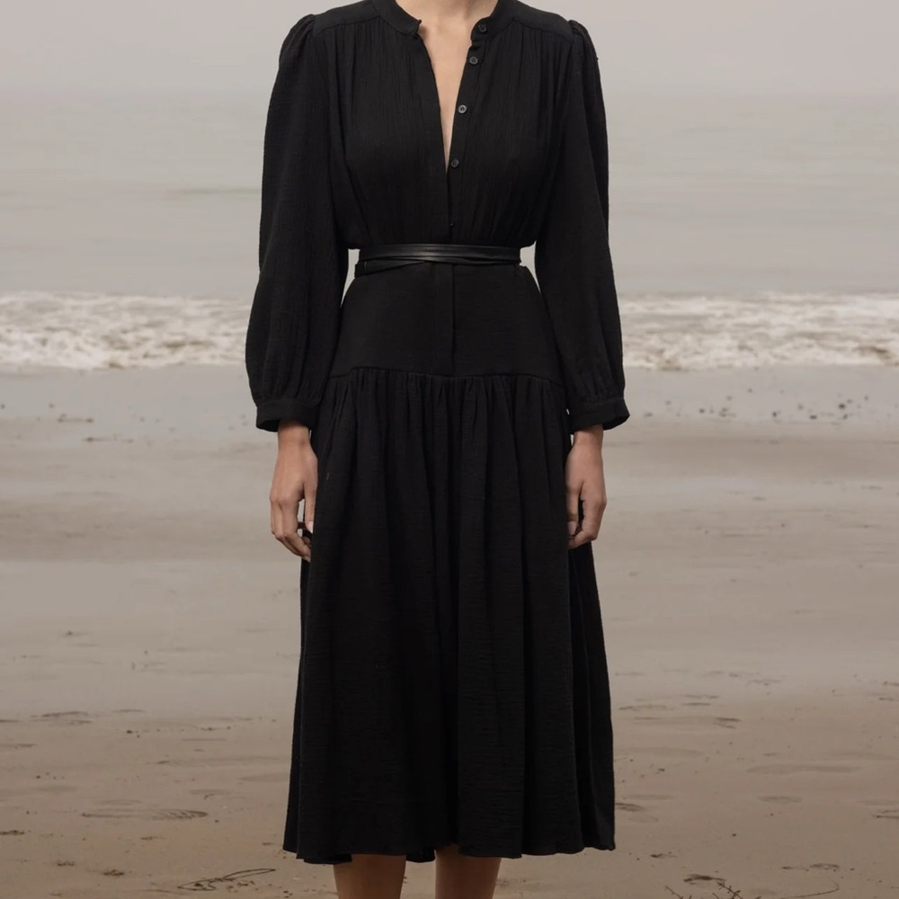 Heidi Merrick Midi Dress with Plunge Neckline